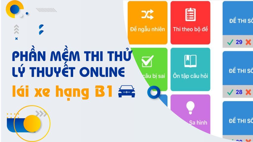 Phần mềm thi thử lý thuyết lái xe B1 online 1 Phan mem thi thu ly thuyet online 01